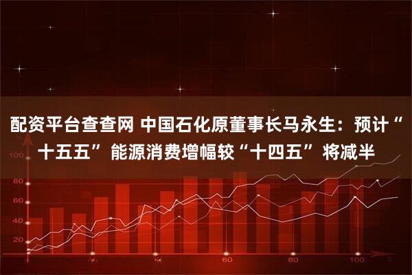 配资平台查查网 中国石化原董事长马永生：预计“十五五” 能源消费增幅较“十四五” 将减半